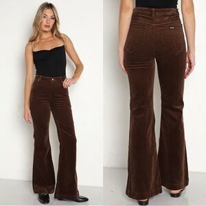 ROLLA’S East Coast Flare High Rise Brown Cord Corduroy Pants Size 24